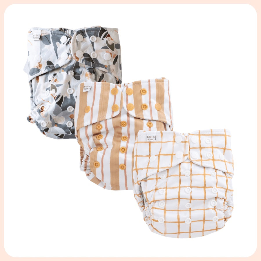 One Size Nappy Trial Pack Mixed Cover | Gumnut